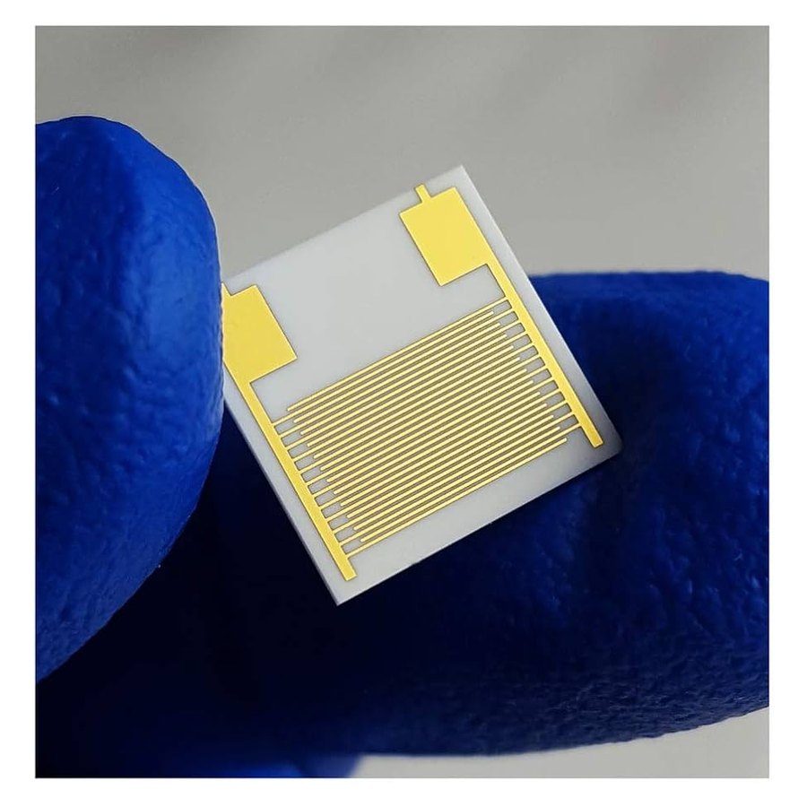 Interdigitated gold electrode chip, the substrate for MIP functionalisation